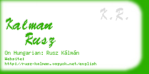 kalman rusz business card