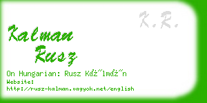 kalman rusz business card